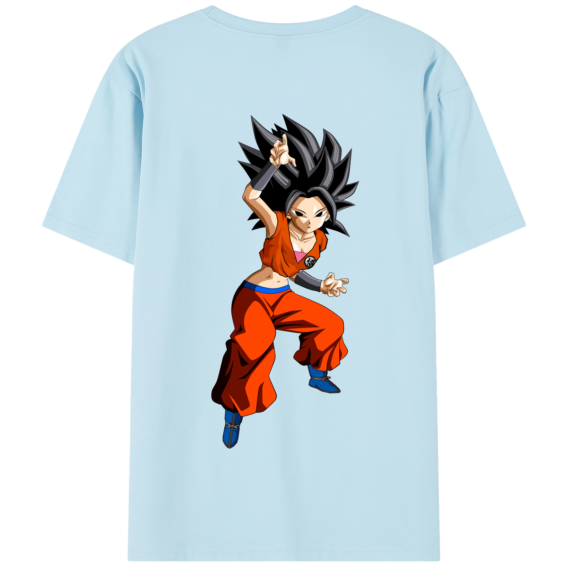（画像用） ドラゴンボール カリフラ DRAGON BALL Caulifla 綿100％半袖Tシャツ（背面プリント）